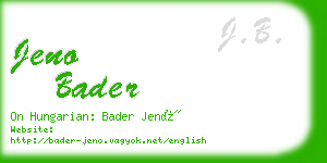 jeno bader business card